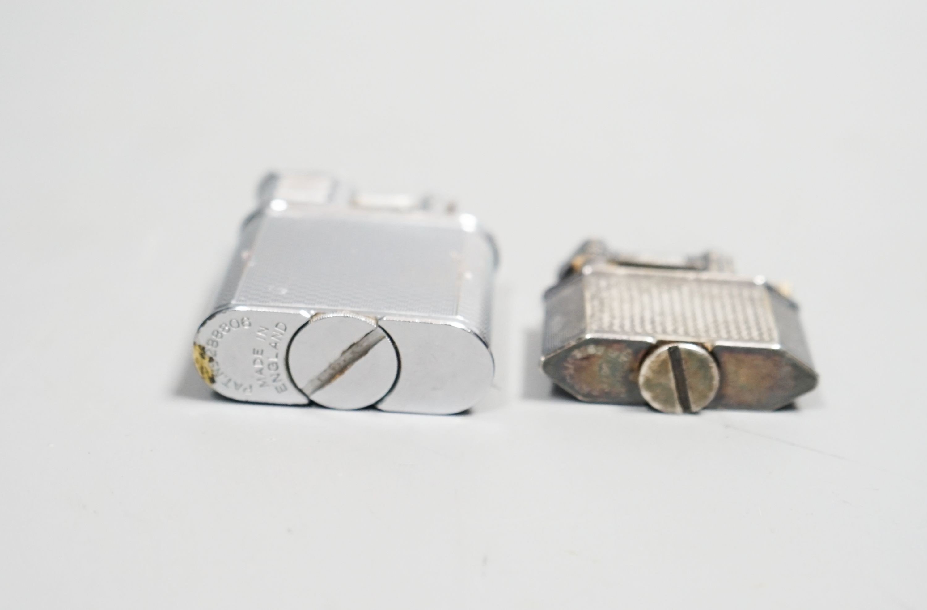 Two Dunhill engine turned lighters